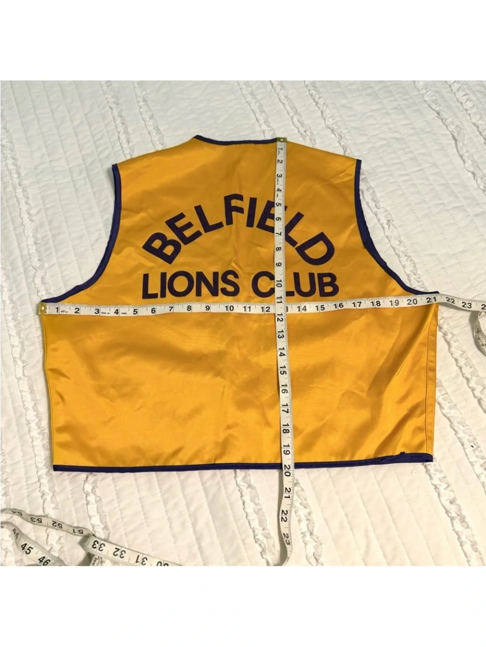 Vintage Belfield, North Dakota Lions Club International Vest Size Medium USA